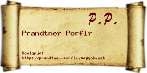 Prandtner Porfir névjegykártya